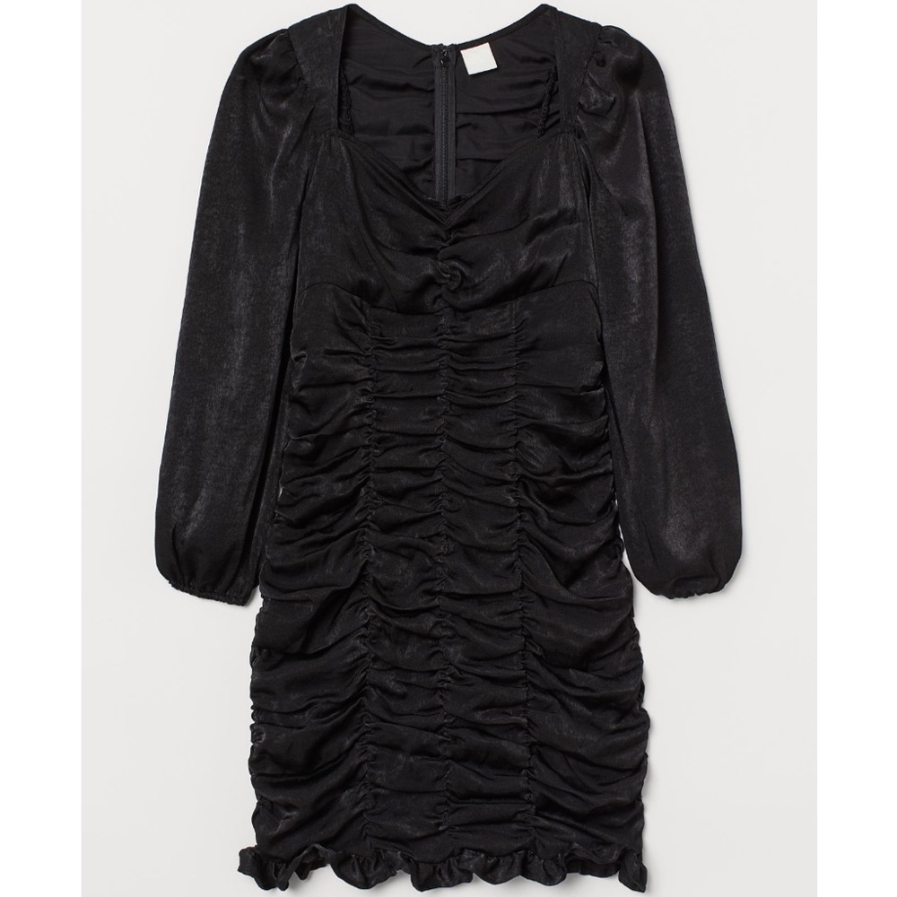 Black satin style party dress